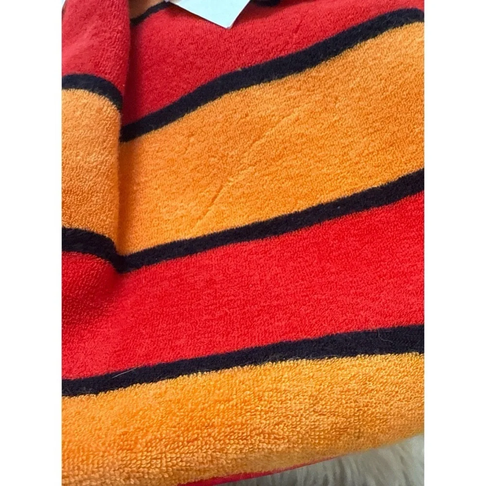 NWT Solid & Striped The Cassie Terrycloth Red & Orange Striped Bucket Purse Bag‌